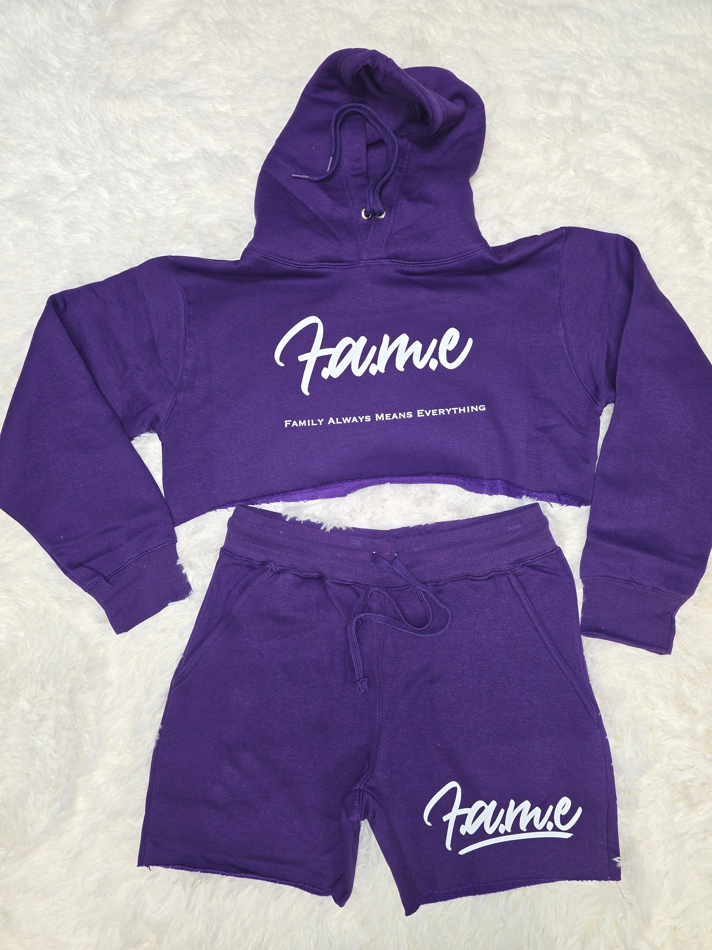 F.A.M.E Hoodie Crop Top Sets